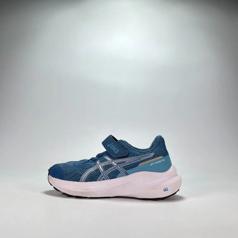 Asics GT-1000 13 PS Ocean Blue Hook & Loop Running Shoes 1014A344 Kids Size 13